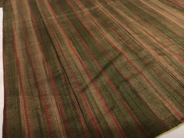平和屋着物●上質な紬 絞り 縞 正絹 逸品 AAAV7031zg