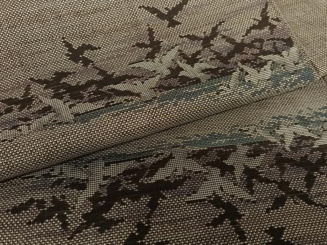 平和屋着物●本場大島紬 泥染め 9マルキ 飛鳥文 正絹 逸品 AAAV7042zg