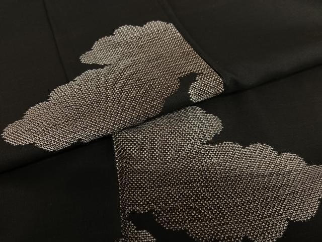 平和屋着物●本場大島紬 泥染め 9マルキ 雲重ね文 正絹 逸品 AAAV7061zg