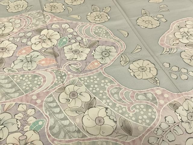 平和屋着物●英王室献上友禅作家 木下勝功 訪問着 辻が花 手描き 正絹 逸品 AAAV7069zg