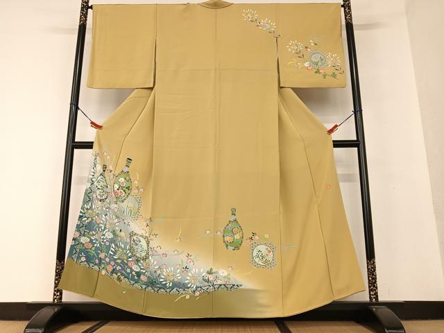平和屋着物●訪問着 友禅 作家物 草花文 暈し染め 正絹 逸品 AAAV7077zg