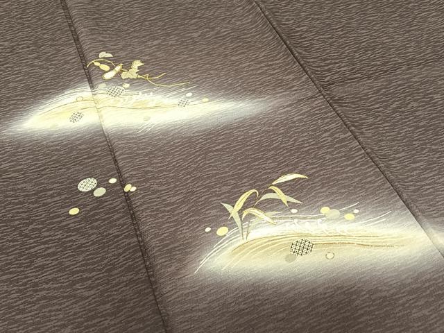 平和屋着物●訪問着 駒刺繍 立波文 瓢箪 暈し染め 金銀彩 正絹 逸品 AAAV7078zg