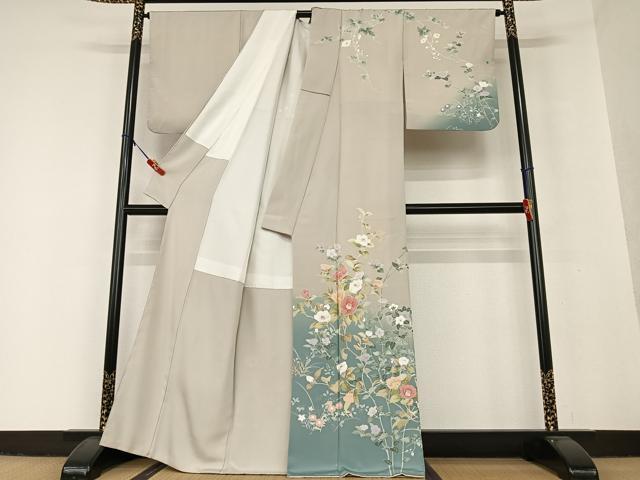 平和屋着物●訪問着 友禅 作家物 草花文 暈し染め 正絹 逸品 AAAV7079zg