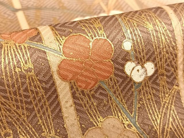 平和屋着物●訪問着 笹梅文 暈し染め 金彩 正絹 逸品 AAAV7083zg