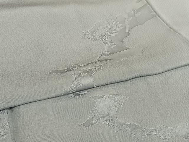 平和屋着物●上質な色無地 草花地紋 灰青色 正絹 逸品 AAAV7159zg