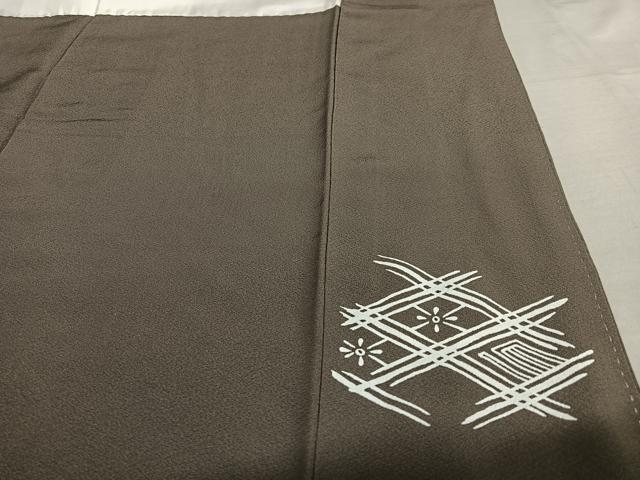 平和屋着物●上質な色無地 生壁色 正絹 逸品 AAAV7170zg