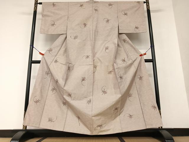 平和屋着物●本場大島紬 作家物 手描き 草花文 正絹 逸品 未使用 AAAV7174zg