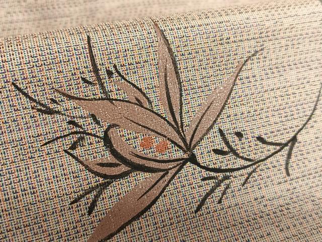 平和屋着物●本場大島紬 作家物 手描き 草花文 正絹 逸品 未使用 AAAV7174zg