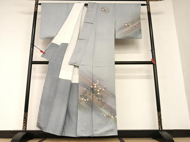 平和屋着物●訪問着 手描き 花籬文 暈し染め 金彩 正絹 逸品 AAAV7256zg
