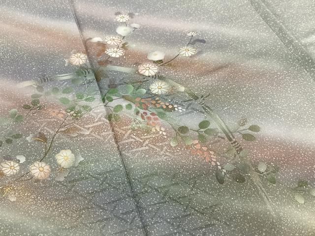 平和屋着物●訪問着 手描き 花籬文 暈し染め 金彩 正絹 逸品 AAAV7256zg