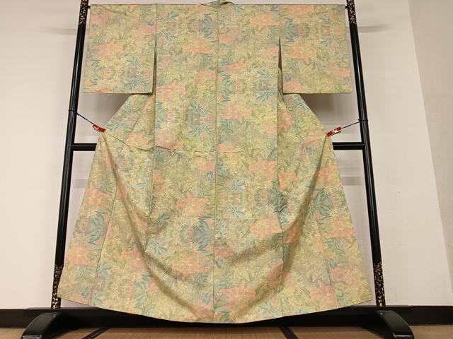 平和屋着物●本場大島紬 7マルキ 草花文 正絹 逸品 AAAV7342zg