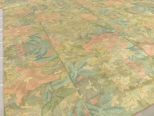 平和屋着物●本場大島紬 7マルキ 草花文 正絹 逸品 AAAV7342zg