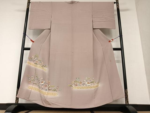 平和屋着物●本加賀友禅作家 鶴見保次 色留訪問着 宝尽くし松文 暈し染め さが美扱い 正絹 逸品 AAAV7416zg