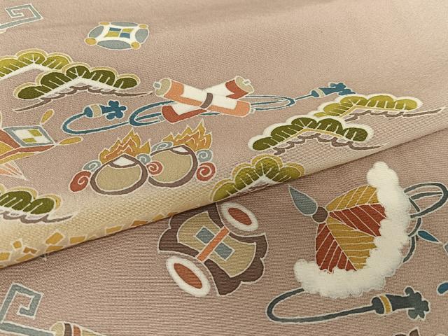 平和屋着物●本加賀友禅作家 鶴見保次 色留訪問着 宝尽くし松文 暈し染め さが美扱い 正絹 逸品 AAAV7416zg
