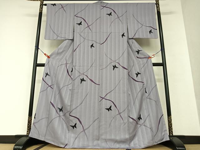 平和屋着物●上質な小紋 舞蝶シルエット 金彩 正絹 逸品 未使用 AAAV7420zg