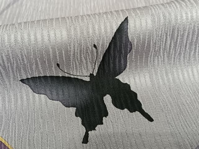 平和屋着物●上質な小紋 舞蝶シルエット 金彩 正絹 逸品 未使用 AAAV7420zg