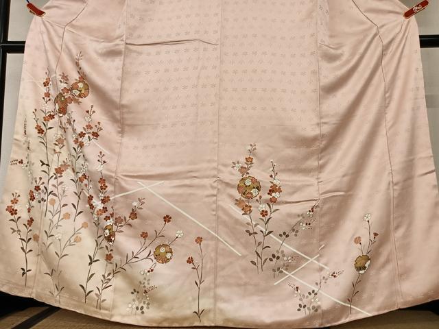 平和屋着物●訪問着 駒刺繍 雪輪花文 暈し染め 金彩 正絹 逸品 AAAV7430zg