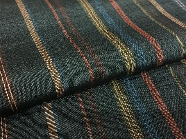平和屋着物●上質な紬 縞 正絹 逸品 AAAV7456zg