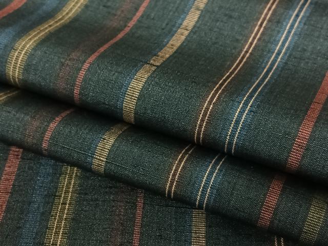 平和屋着物●上質な紬 縞 正絹 逸品 AAAV7456zg