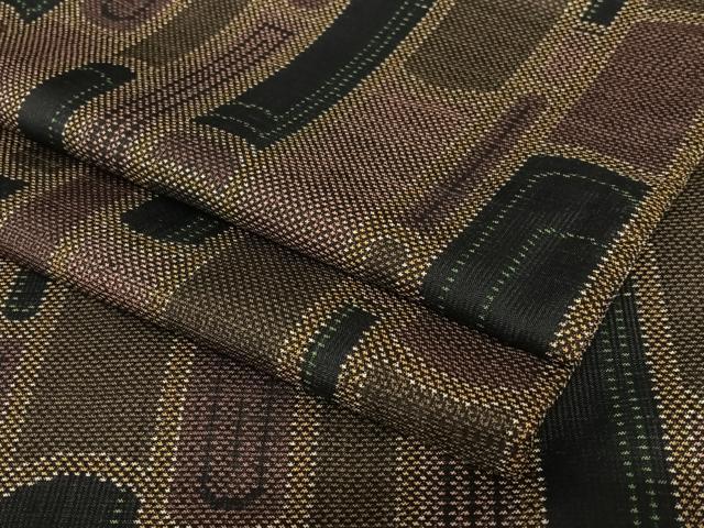 平和屋着物●本場大島紬 一元7マルキ 間道 正絹 逸品 AAAV7458zg