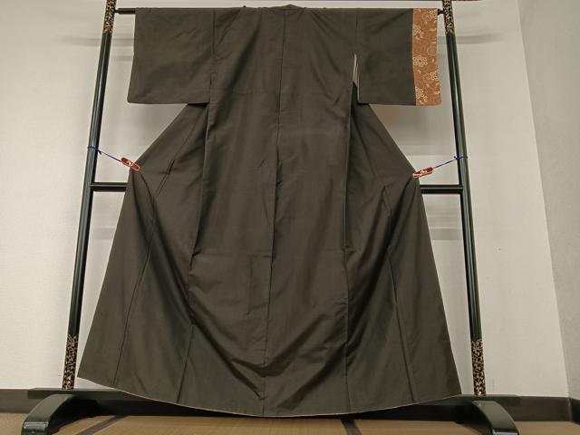平和屋着物●本場大島紬 赤墨色 正絹 逸品 AAAV7468zg