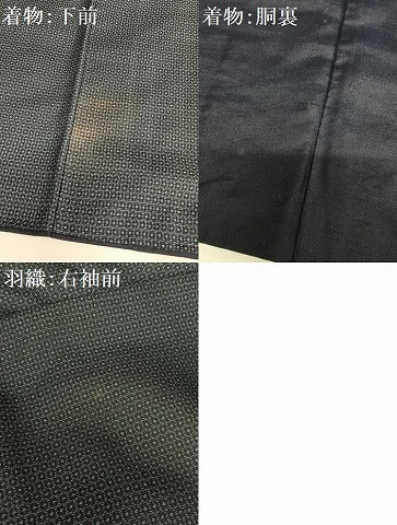 平和屋着物●男性 本場大島紬 アンサンブル 亀甲絣 正絹 逸品 AAAV7479zg