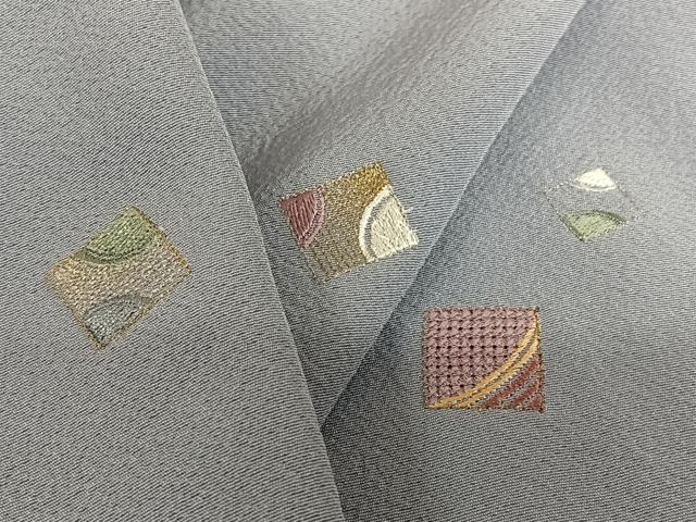 平和屋着物●訪問着 刺繍 色紙文 金銀糸 正絹 逸品 AAAV7487zg