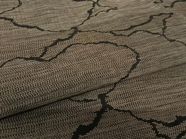 平和屋着物●本場大島紬 泥染め 雲重ね文 黒地 正絹 逸品 AAAV7498zg