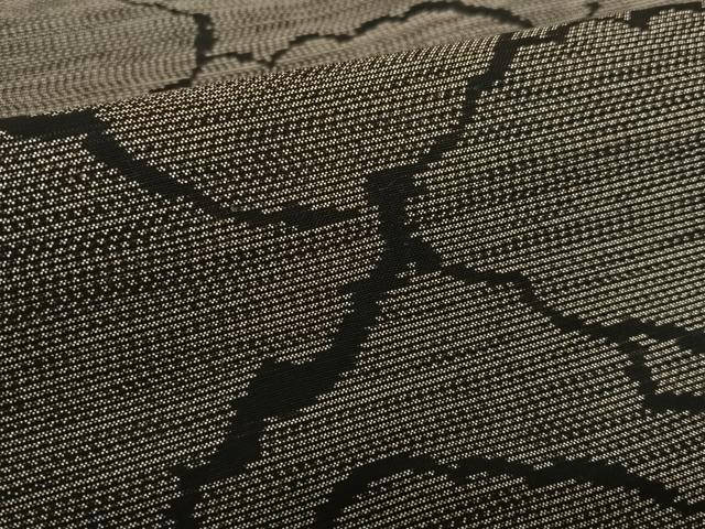 平和屋着物●本場大島紬 泥染め 雲重ね文 黒地 正絹 逸品 AAAV7498zg