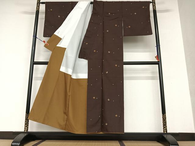 平和屋着物●上質な紬 月 星 正絹 逸品 AAAV7504zg