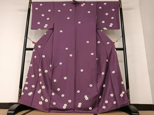 平和屋着物●二代目清次郎 手描き 訪問着 舞桜 金彩 正絹 逸品 AAAV7510zg