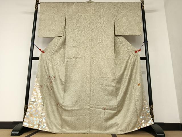 平和屋着物●金彩友禅作家 金彩の魔術師 堀省平 金煌織 訪問着 刺繍 花鞠文 正絹 逸品 AAAV7523zg
