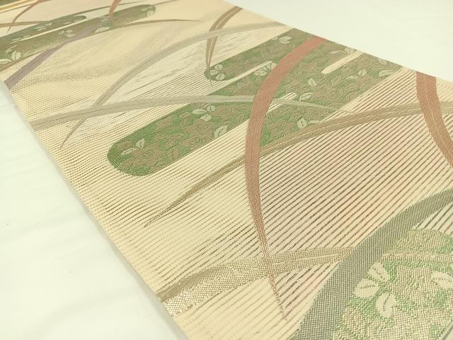 平和屋着物*夏物 六通柄袋帯 霞芝文 金糸 正絹 逸品 AAAV7662jh