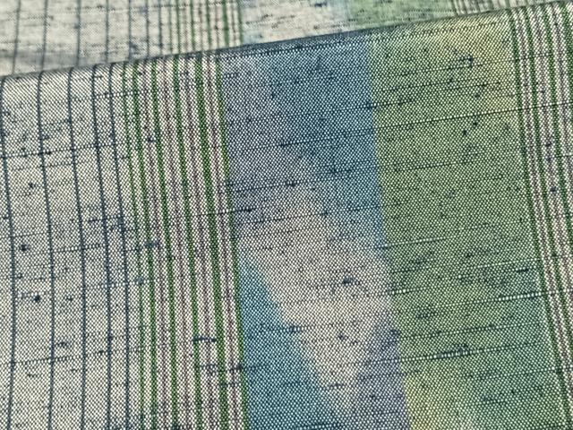 平和屋着物▽上質な紬 単衣 間道 正絹 逸品 AAAV8329fy