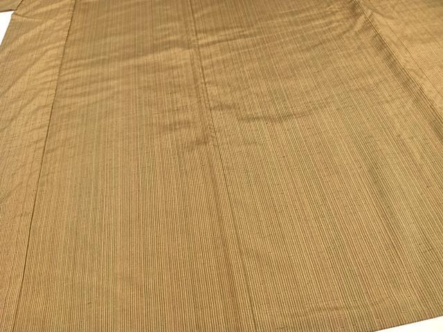 平和屋着物▽上質な紬 単衣 縞 正絹 逸品 AAAV8330fy