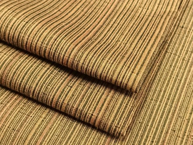 平和屋着物▽上質な紬 単衣 縞 正絹 逸品 AAAV8330fy
