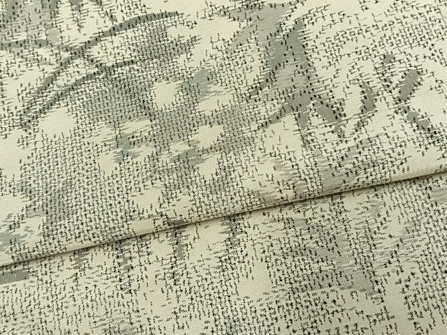 平和屋着物▽上質な紬 単衣 草花文 正絹 逸品 AAAV8340fy