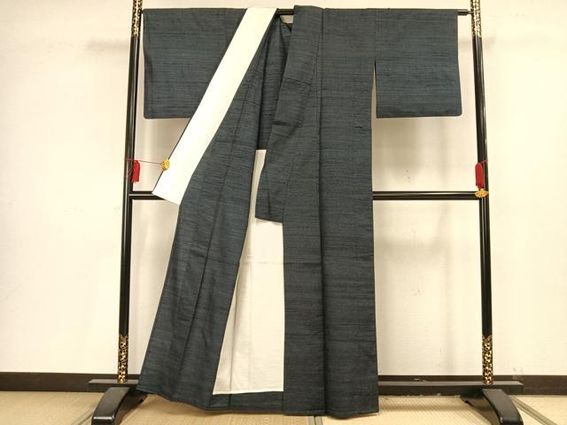 平和屋着物▽上質な紬 単衣 十字絣 正絹 逸品 AAAV8352fy