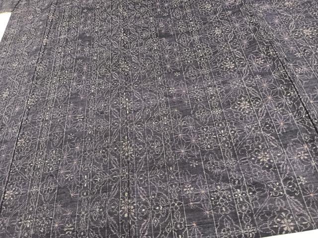 平和屋着物▽上質な紬 単衣 麻の葉間道 正絹 逸品 未使用 AAAV8353fy