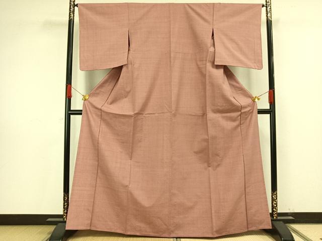 平和屋着物▽本場結城紬 重要無形文化財 単衣 色無地 一斤染色 正絹 逸品 AAAV8356fy