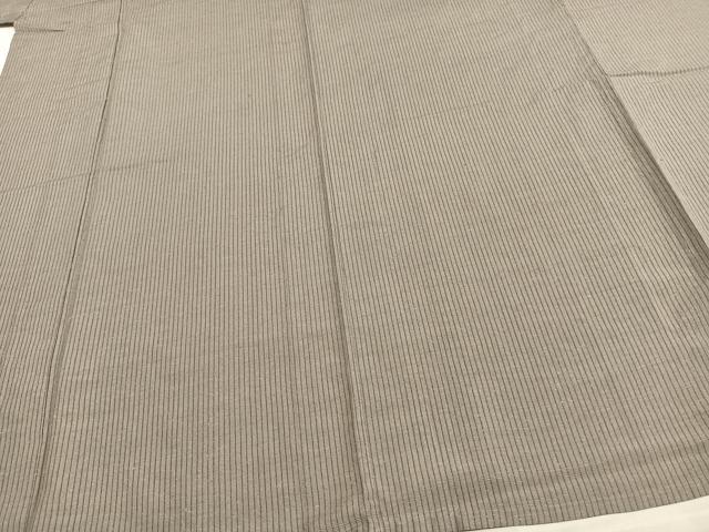 平和屋着物▽上質な紬 単衣 縞 正絹 逸品 AAAV8366fy