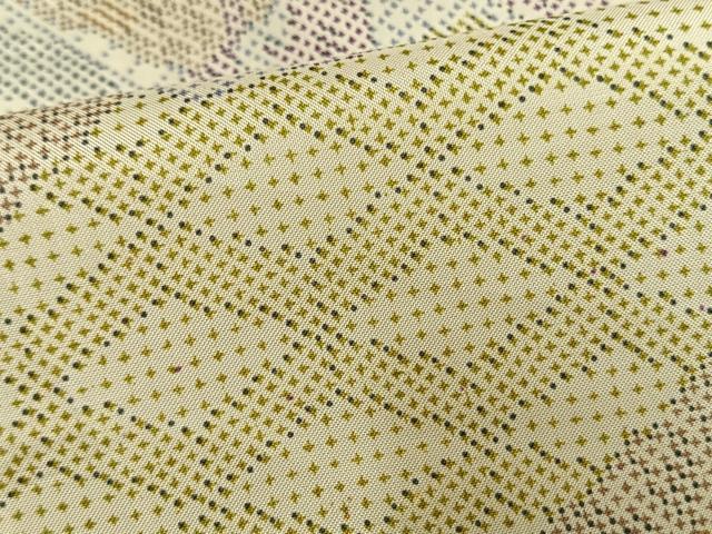平和屋着物▽本場染大島紬 単衣 切り嵌め文 反端付き 正絹 逸品 AAAV8371fy