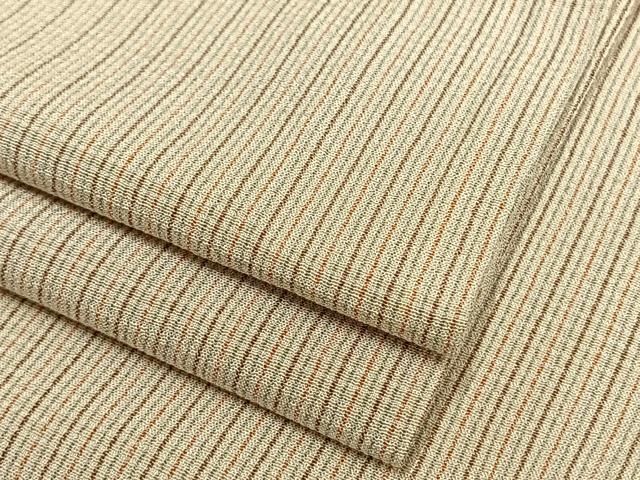 平和屋着物▽お召 単衣 縞 正絹 逸品 AAAV8380fy