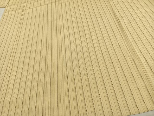 平和屋着物▽極上 お召 単衣 縞 正絹 逸品 未使用 AAAV8385fy