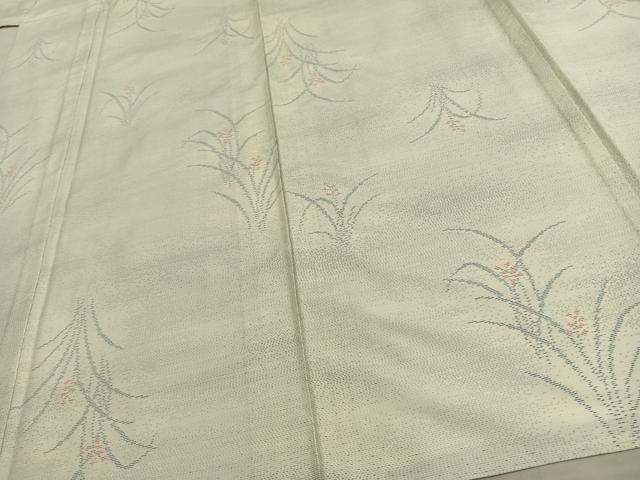 平和屋着物▽本場大島紬 単衣 草花文 正絹 逸品 AAAV8389fy