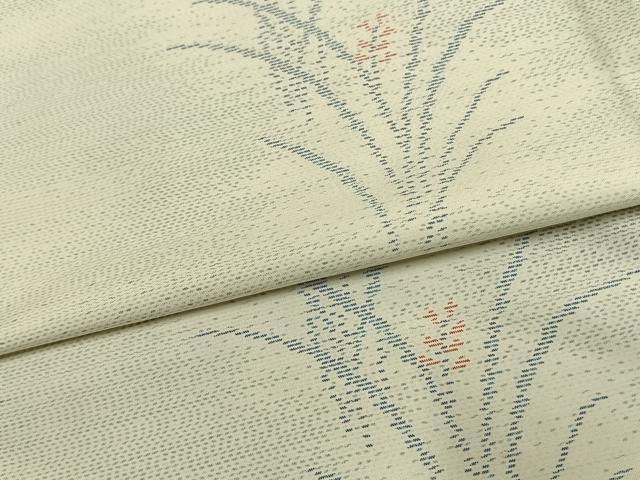 平和屋着物▽本場大島紬 単衣 草花文 正絹 逸品 AAAV8389fy