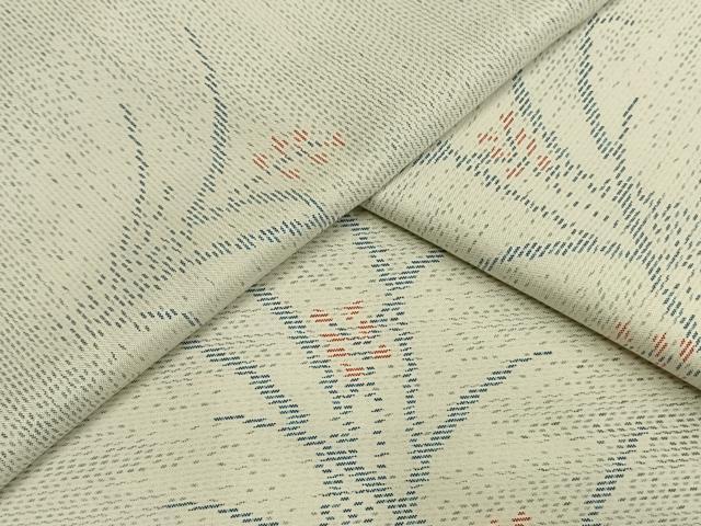 平和屋着物▽本場大島紬 単衣 草花文 正絹 逸品 AAAV8389fy