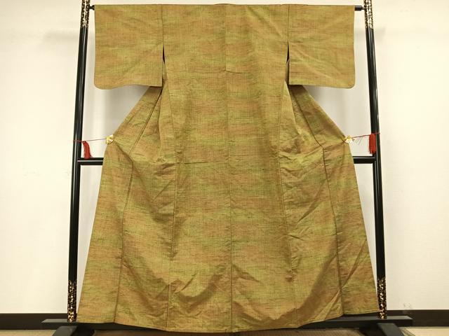 平和屋着物▽上質な紬 単衣 霞文 正絹 逸品 AAAV8398fy