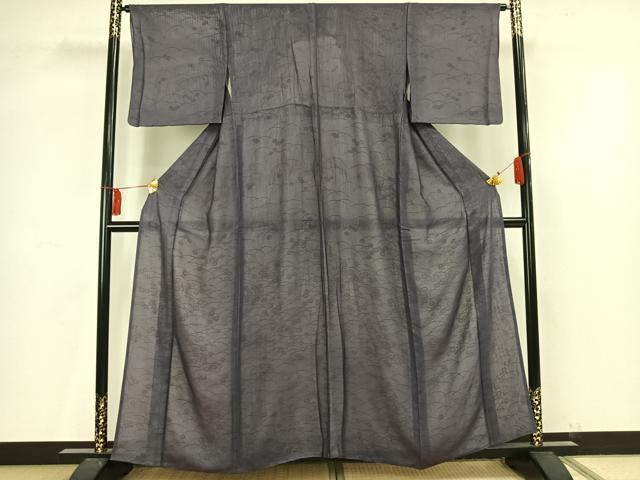 平和屋着物▽小紋 無双 紗袷 紗×絽 芝舞花文 正絹 逸品 AAAV8402fy