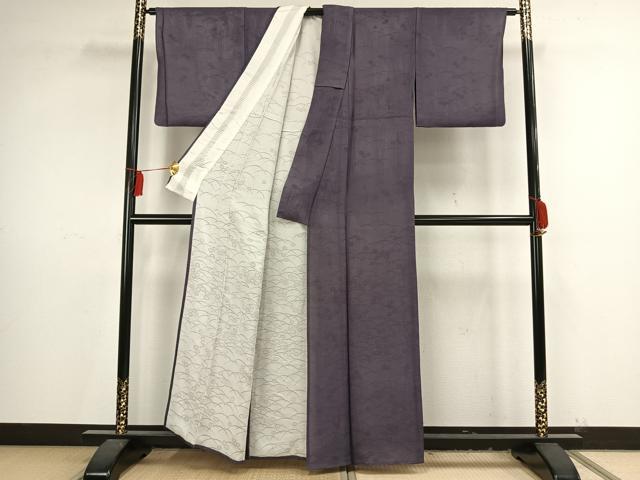 平和屋着物▽小紋 無双 紗袷 紗×絽 芝舞花文 正絹 逸品 AAAV8402fy